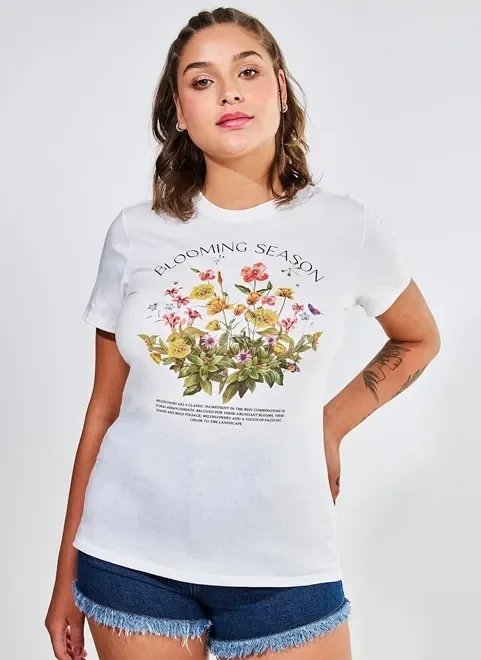 camiseta manga curta blooming season camiseta manga curta blooming season