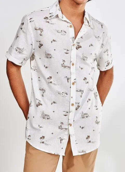 camisa estampa praia outline camisa estampa praia outline