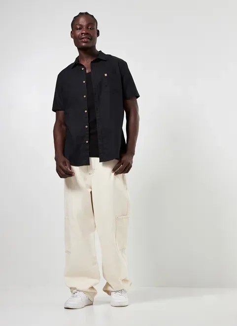 camisa manga curta de linho camisa manga curta de linho