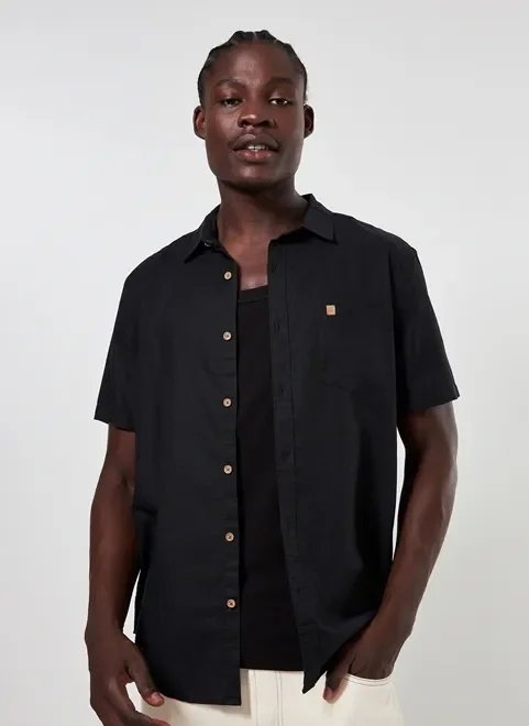 camisa manga curta de linho camisa manga curta de linho