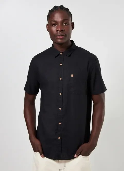 camisa manga curta de linho camisa manga curta de linho