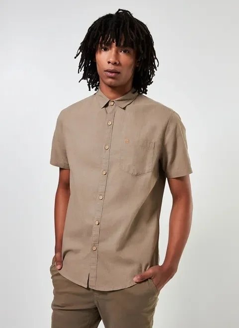 camisa manga curta de linho camisa manga curta de linho