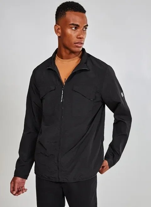 jaqueta preta de nylon jaqueta preta de nylon