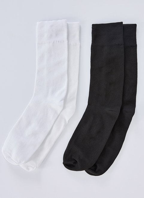 kit com 2 meias preto e branco