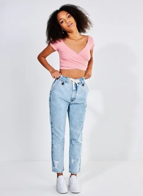 blusa cropped transpassada rose blusa cropped transpassada rose