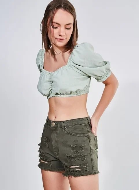 blusa cropped mangas bufantes blusa cropped mangas bufantes