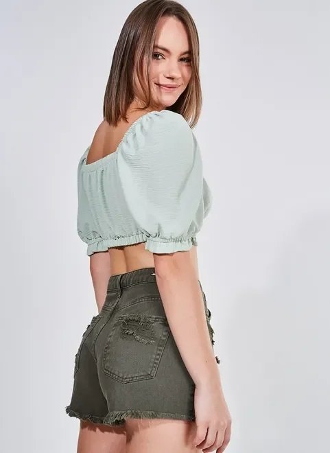 blusa cropped mangas bufantes blusa cropped mangas bufantes