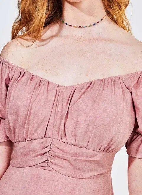 vestido midi estonado rose vestido midi estonado rose