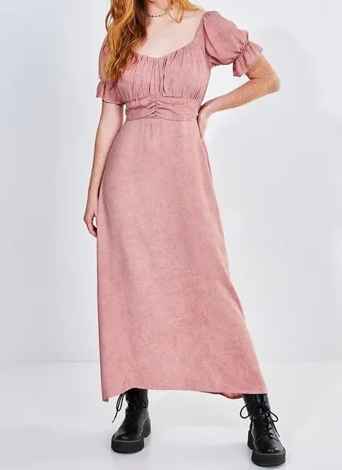 vestido midi estonado rose vestido midi estonado rose