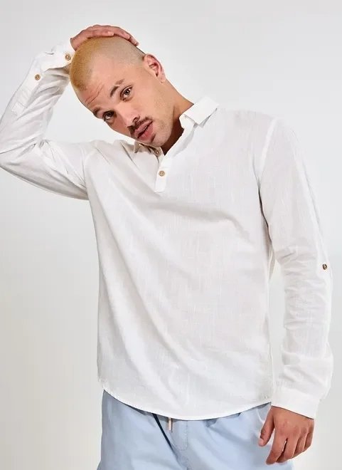 camisa bata masculina camisa bata masculina