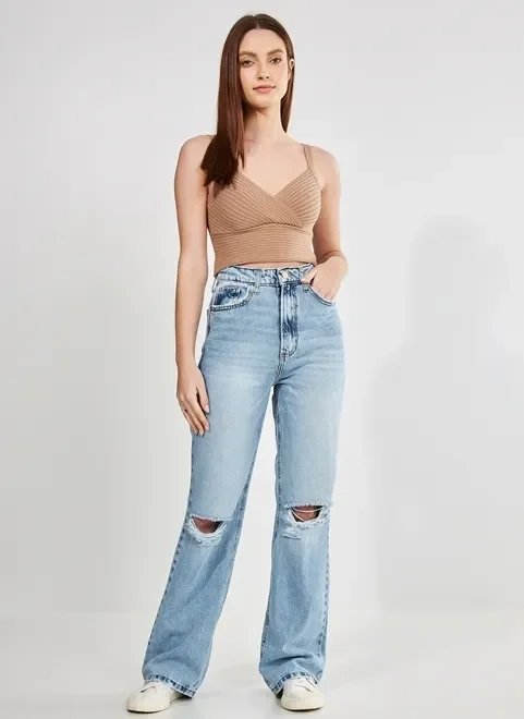 calça jeans reta cintura alta calça jeans reta cintura alta