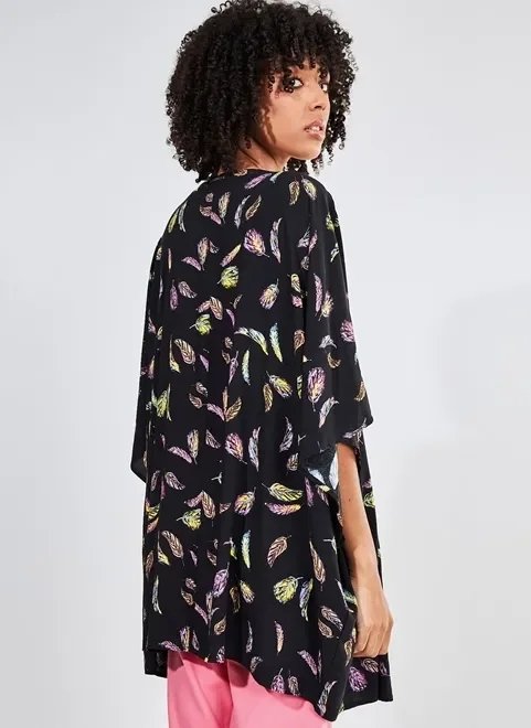 kimono estampa folhas coloridas kimono estampa folhas coloridas