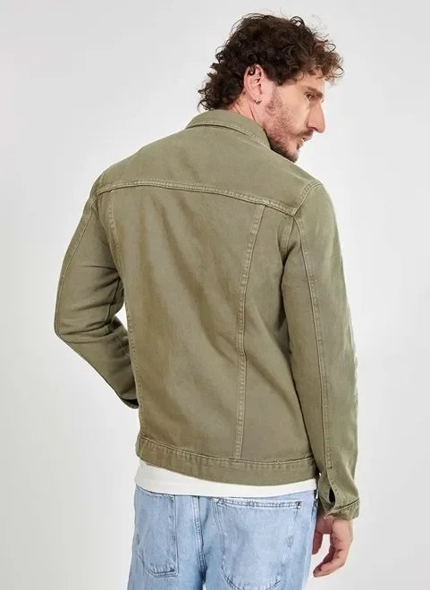 jaqueta de sarja verde militar jaqueta de sarja verde militar