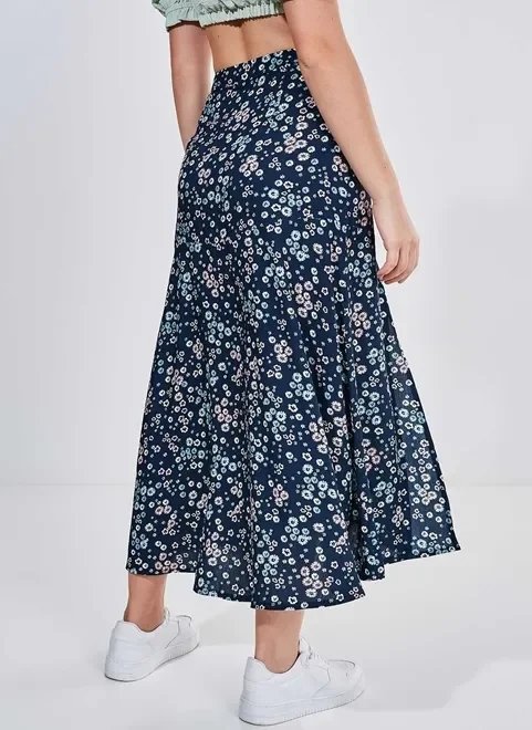 saia midi floral liberty com fendas saia midi floral liberty com fendas