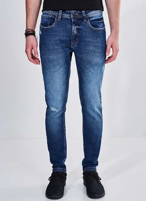 calça em jeans escuro skinny calça em jeans escuro skinny