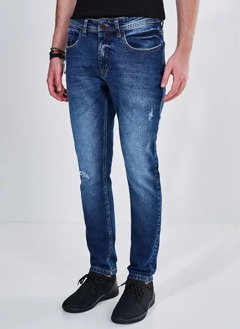 calça em jeans escuro skinny calça em jeans escuro skinny