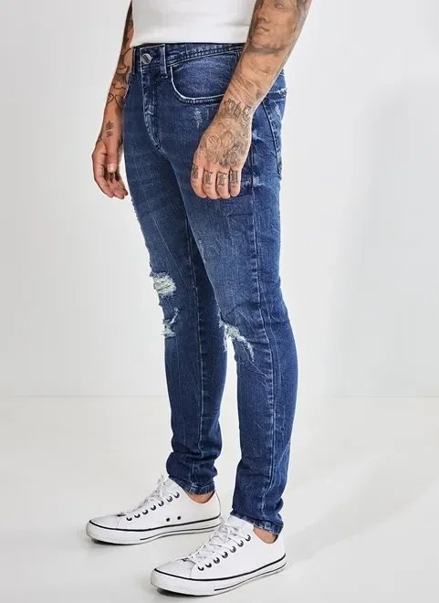 calça jeans super skinny desfiada calça jeans super skinny desfiada