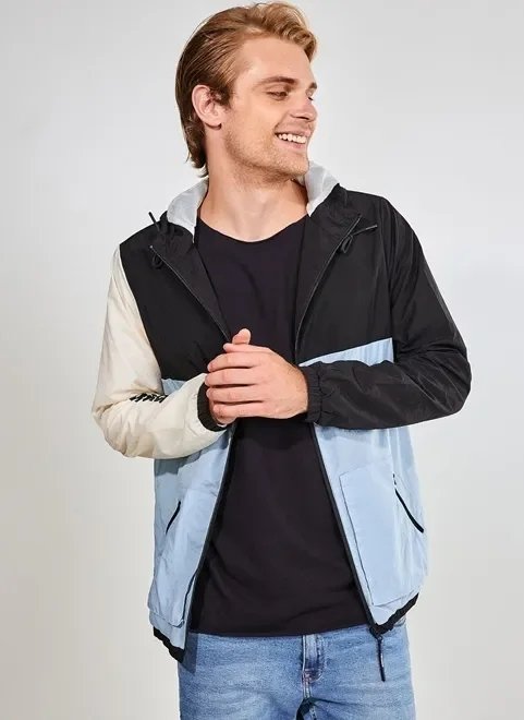 jaqueta corta vento preta e azul jaqueta corta vento preta e azul