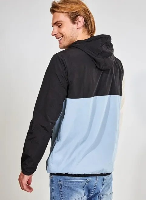 jaqueta corta vento preta e azul jaqueta corta vento preta e azul