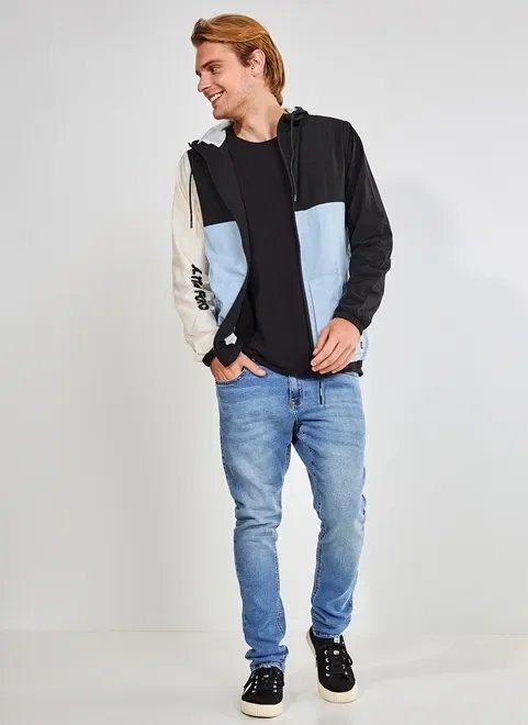 jaqueta corta vento preta e azul jaqueta corta vento preta e azul