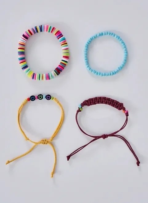 kit pulseiras coração e pastilhas coloridas kit pulseiras coração e pastilhas coloridas