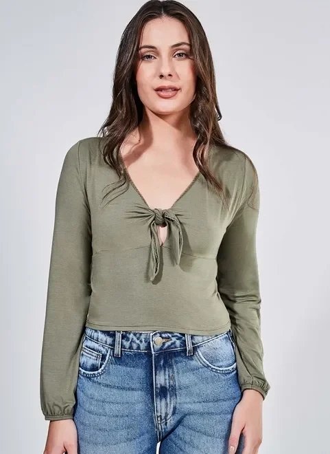 blusa cropped verde militar blusa cropped verde militar