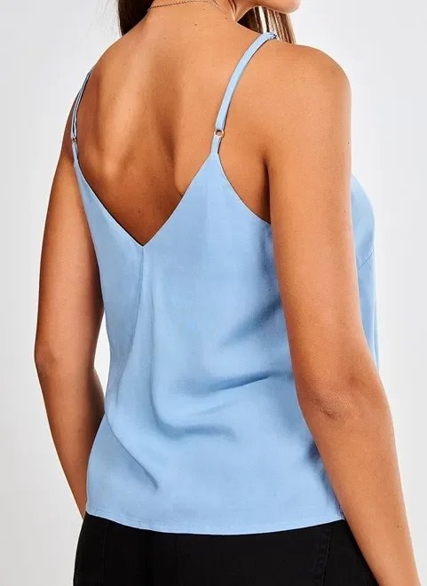 blusa de alcinha azul com botões blusa de alcinha azul com botões