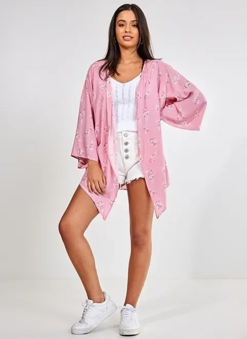 kimono rosa estampado florzinhas kimono rosa estampado florzinhas