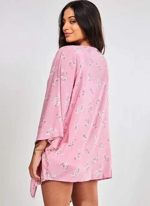 kimono rosa estampado florzinhas kimono rosa estampado florzinhas