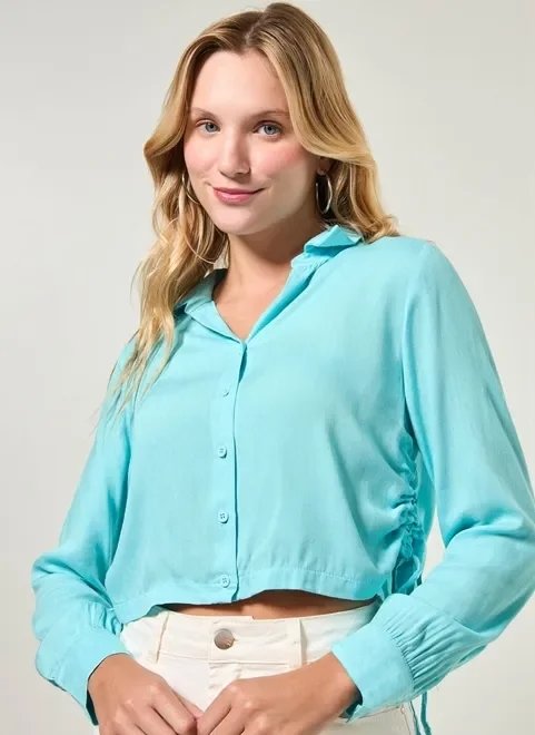 camisa cropped com amarração lateral camisa cropped com amarração lateral