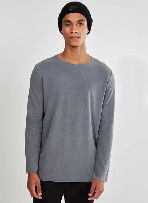 camiseta manga longa em malha crepe camiseta manga longa em malha crepe