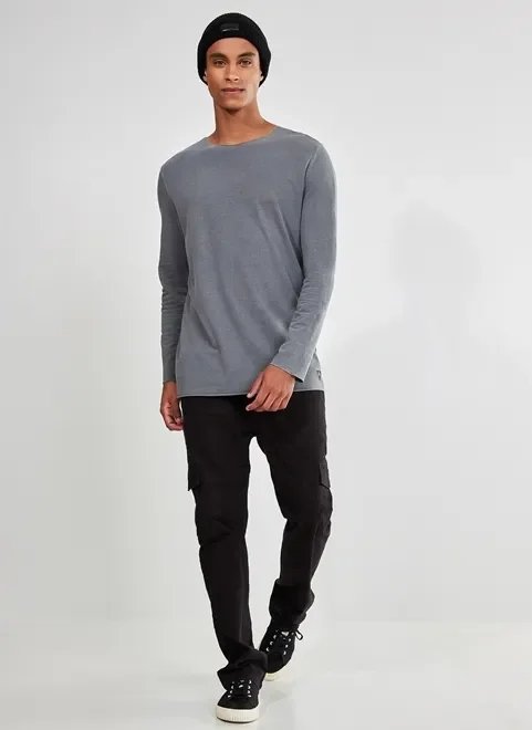 camiseta manga longa em malha crepe camiseta manga longa em malha crepe