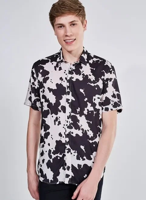 camisa animal print vaquinha camisa animal print vaquinha