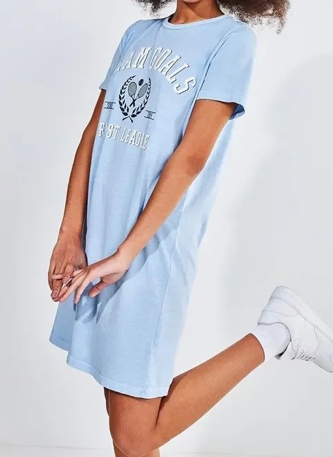 vestido camiseta estampa college vestido camiseta estampa college