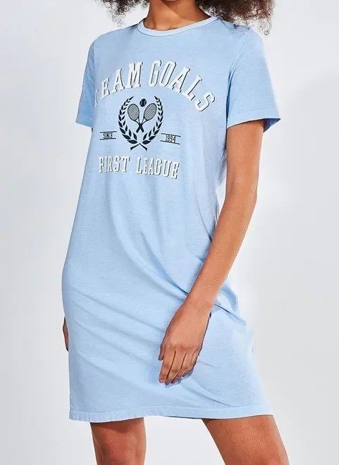 vestido camiseta estampa college vestido camiseta estampa college