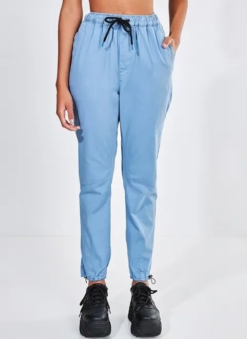 calça jogger azul com regulador calça jogger azul com regulador