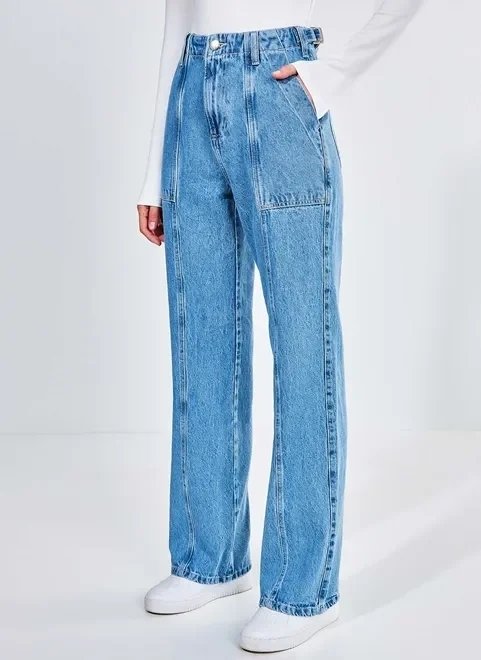 calça jeans reta oversized calça jeans reta oversized