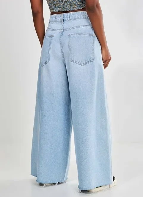 calça jeans wide leg cropped calça jeans wide leg cropped