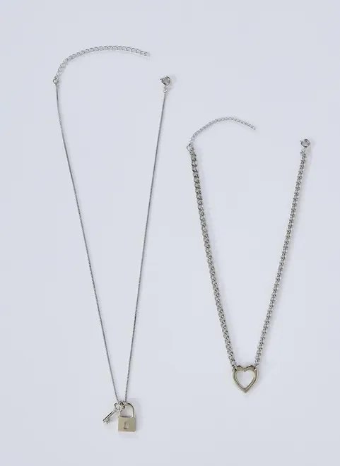 kit choker coração e colar cadeado kit choker coração e colar cadeado