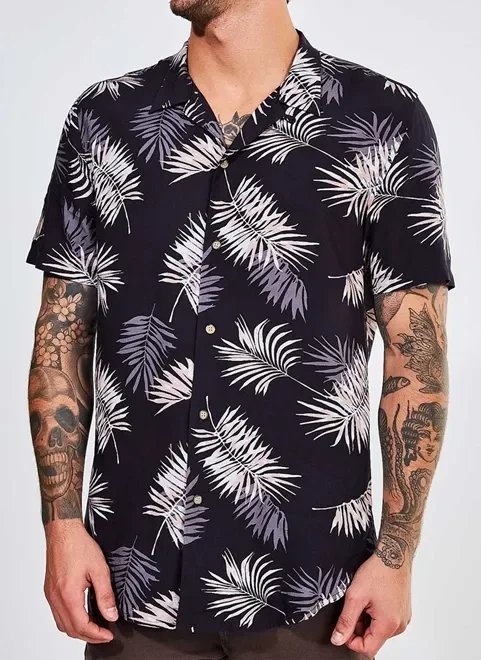 camisa estampa folhas camisa estampa folhas
