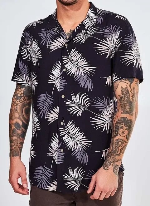 camisa estampa folhas camisa estampa folhas