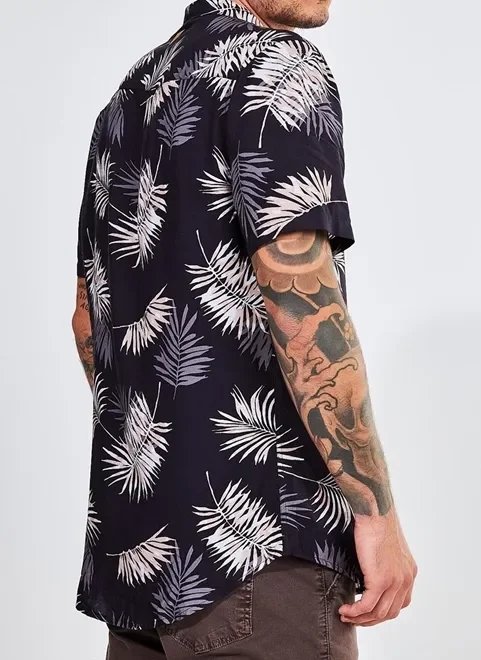 camisa estampa folhas camisa estampa folhas