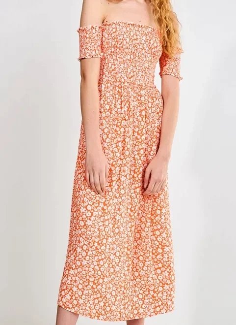 vestido ombro a ombro estampa floral vestido ombro a ombro estampa floral