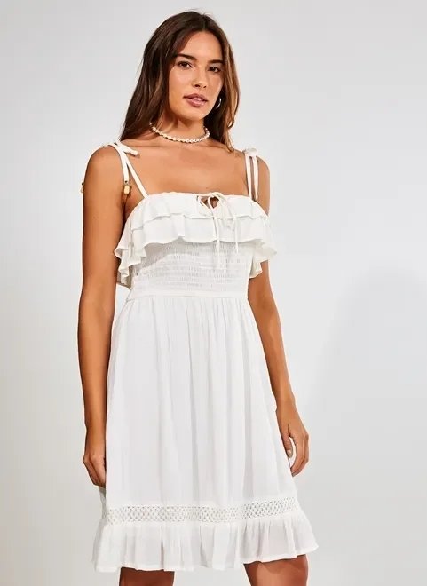 vestido curto off-white vestido curto off-white