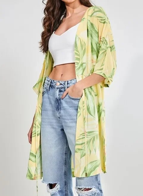 kimono estampa tropical kimono estampa tropical