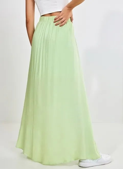saia longa transpassada verde clara saia longa transpassada verde clara