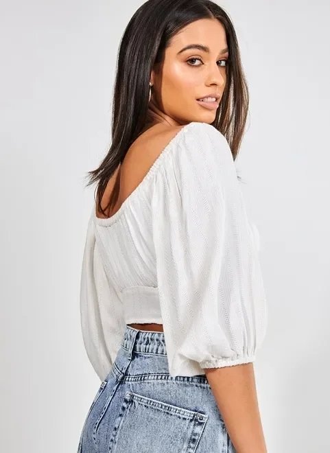 blusa cropped ombro a ombro com manga blusa cropped ombro a ombro com manga