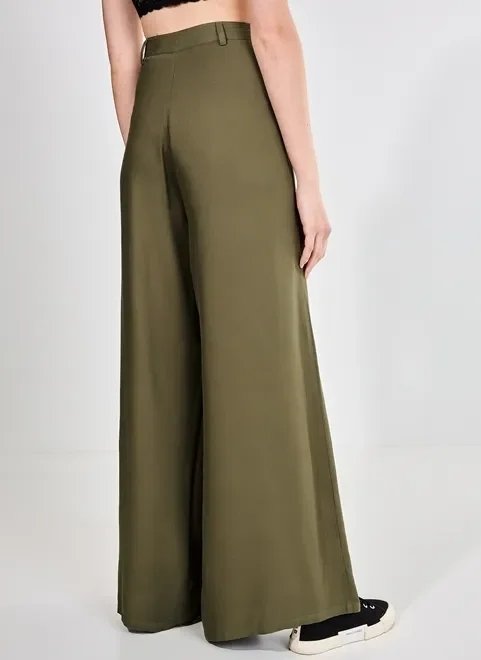 calça pantalona cintura alta verde militar calça pantalona cintura alta verde militar
