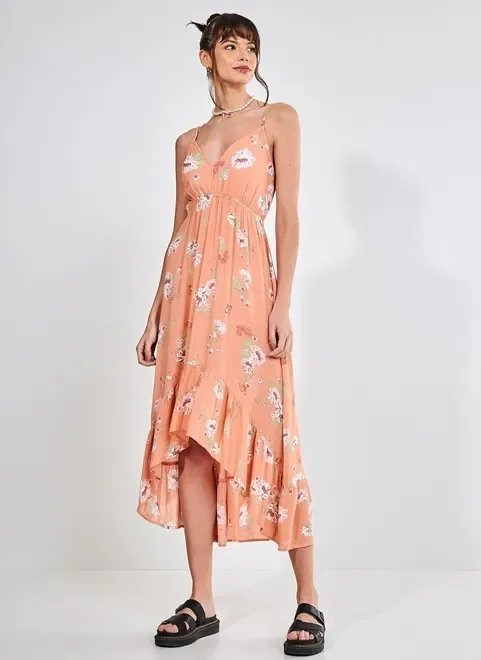 vestido mullet coral com flores vestido mullet coral com flores
