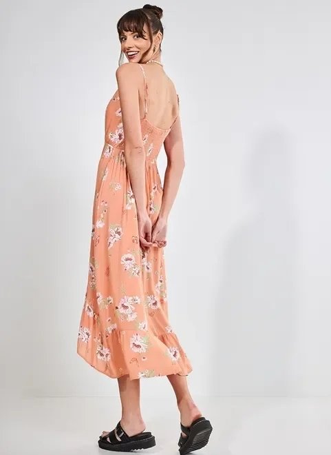 vestido mullet coral com flores vestido mullet coral com flores